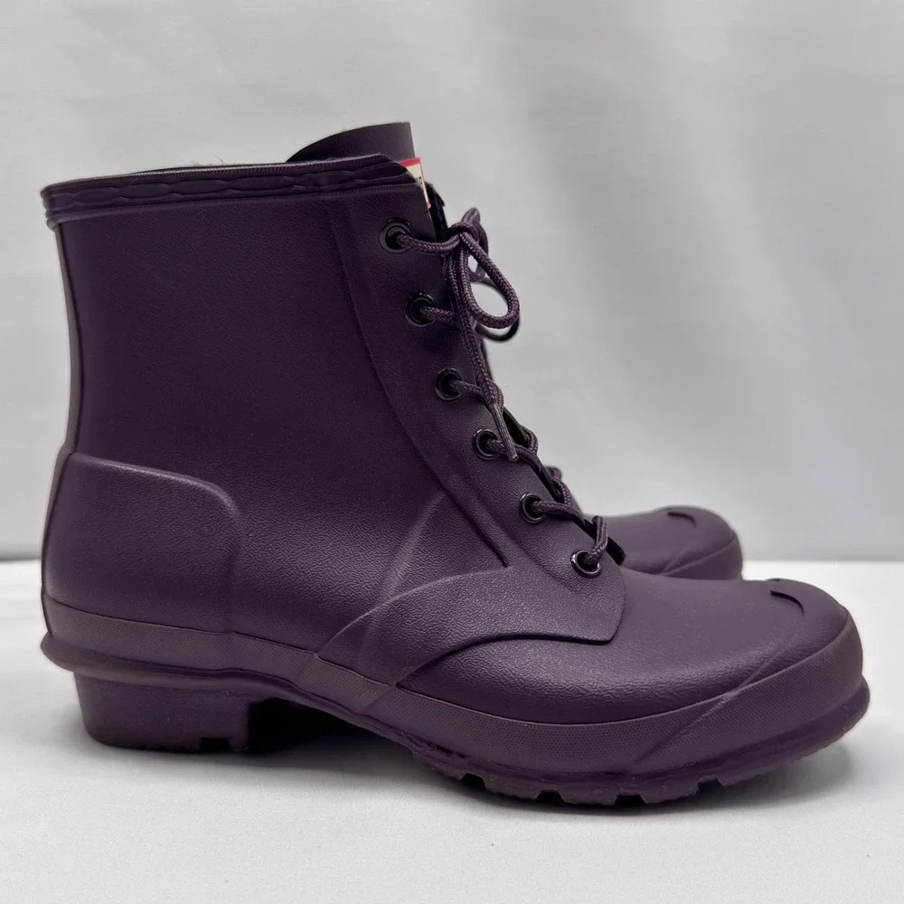 Hunter Original Lace-Up Purple Rubber Rain Boots Kids US 3B/4G EU 34 UK 2